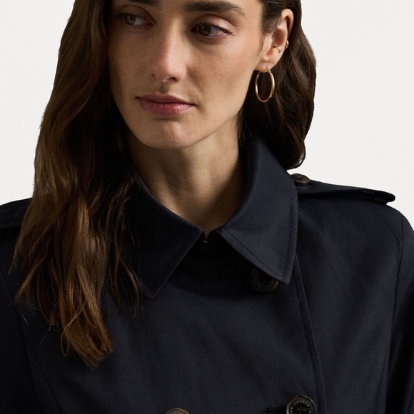 Lauren Ralph Lauren Double Breasted Belted Trench Coat missing the belt - Picture 4 of 15